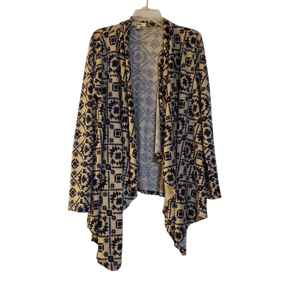 Meraki Womens Sweater Overlay Cardigan XL Blue Stretch Tight Knit Long Sleeve